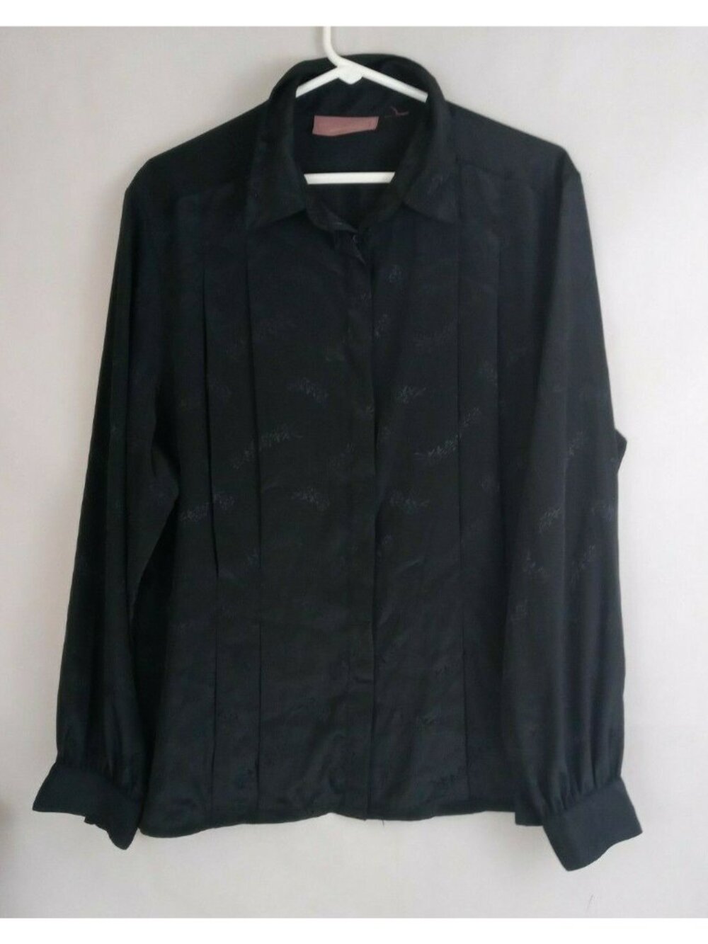 Worthington Women's Black Floral Silky Feeling Blouse Size XL